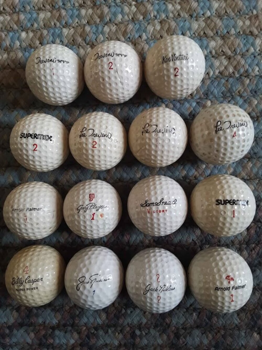 Vtg Lot Of 15 1960s-1970s Signature Golf Balls (VG) Jack Nicklaus Arnold Palmer